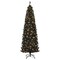 Gymax 6/7 FT Pre-lit Black Christmas Tree Artificial PVC Slim Pencil Halloween Tree
